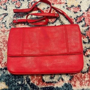 Nine West Red Purse Handbag Flap Chain Strap